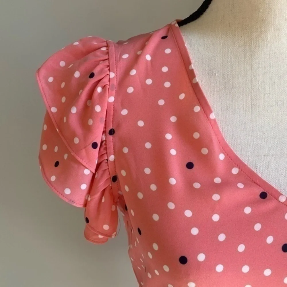 Maison Jules Pink Polka Dot Dress Size XS NWT - Picture 2 of 6